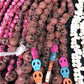 Craft Supplies & Tools > Beads, Gems & Cabochons > Beads - 3D Skull Beads Multi Colors, Gothic Halloween Jewelry Making Cr...