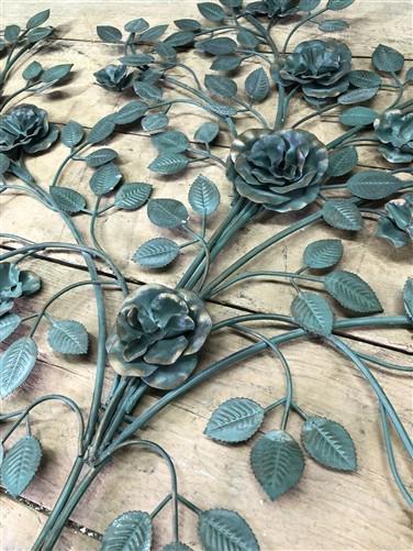 Home & Living > Home Decor > Wall Decor > Wall Hangings - 1967 Turner Mfg Floral Metal Wall Art, MCM Mid Century Green Gol...