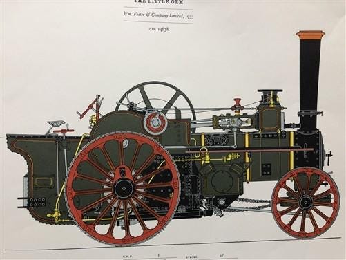 Art & Collectibles > Prints - Stanley Paine, The Little Gem, 17.5x14 Traction Engine Steam Engine Art Print C by The Old G...