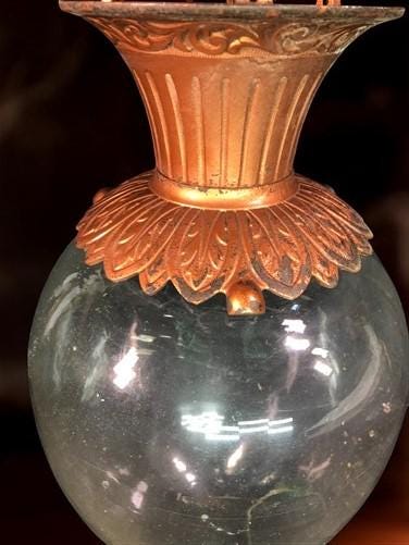 Antique Apothecary Show Globe, Hanging Pharmacy Globe,  Glass Jar D