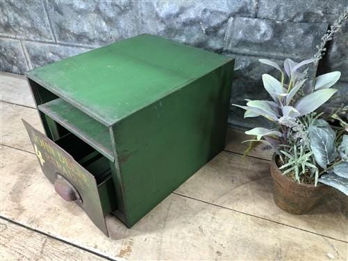 Home & Living > Storage & Organization > Cabinets & Food Storage - John Deere Metal Filing Cabinet File, Vintage Storage,...