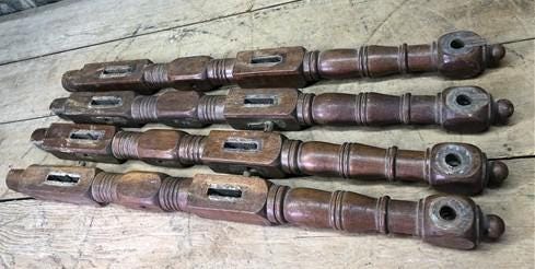 Craft Supplies & Tools > Raw Materials > Wood - 4 Wood Spindles Architectural Salvage Fretwork Furniture House Trim Vintag...
