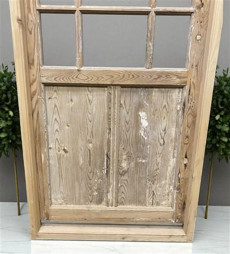 Antique French Single Door (32x83.5) Glass Pane Door with Jamb, Encased Door T45