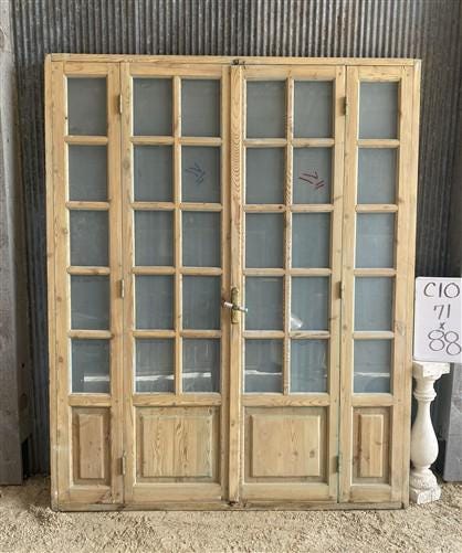 Antique French Double Doors (71x88) Frosted Glass European SideLite Jamb C10