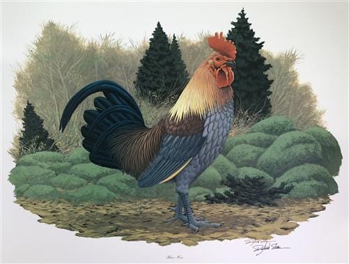Art & Collectibles > Prints > Lithographs - Richard Sloan, Blue Hen, Signed Print, 28x22, Wade Collection, Plate 43 by The...