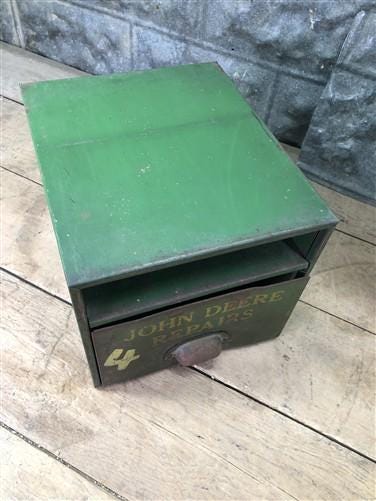 Home & Living > Storage & Organization > Cabinets & Food Storage - John Deere Metal Filing Cabinet File, Vintage Storage,...
