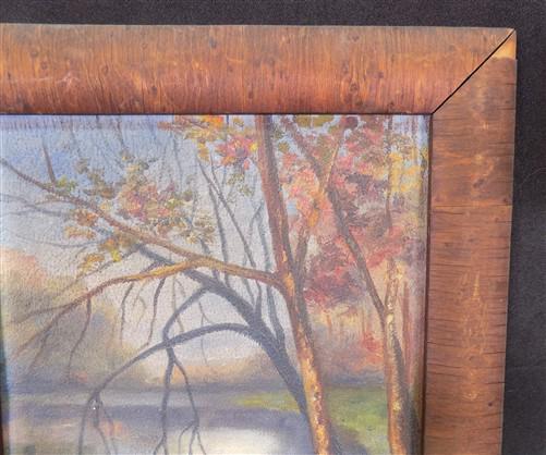 Wall Art - 1920s Hawksworth Midwest Landscape Painting, Original Art Rowboat Water, L by The Old Grainery