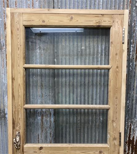 Antique French Single Door (32x79.5) Glass Pane Door with Jamb, Encased Door T37
