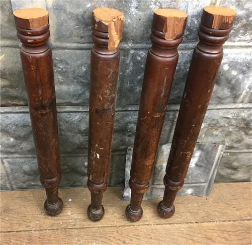 Home & Living > Furniture > Dining Room Furniture > Kitchen & Dining Tables - 4 Wooden Table Legs, Harvest Folk Art, Archi...