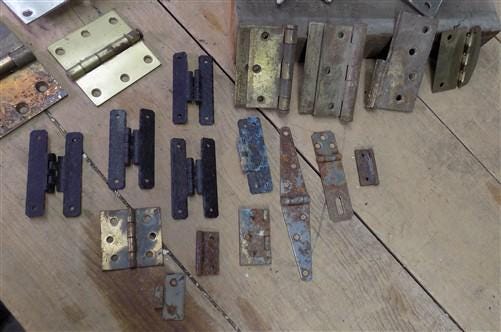 Home & Living > Home Improvement > Hinges - Hinges Door Cabinet Vintage Architectural Salvage Reclaimed Hardware Lot R by...