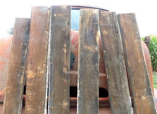 6 Barn Wood Reclaimed Planks, Wall Siding Boards, Vintage Art Craft Lumber, A67