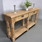 60" Sofa Table with Drawers, Coffee Table, Entryway Console Table Natural Wood A
