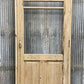 Antique French Single Door (32.5x86) Glass Pane Door with Jamb, Encased Door T9