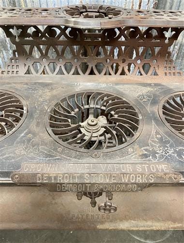 Home & Living > Home Appliances > Fans & Heaters > Heaters - Crown Jewel Vapor Stove, Detroit Stove Works, Vintage Fuel Bu...