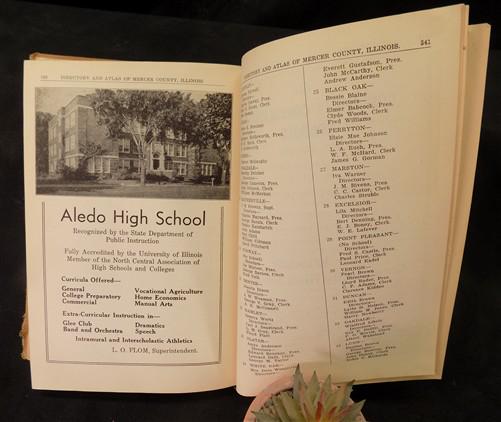 1935 Official Directory Mercer County Illinois, History Genealogy Advertising