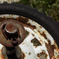 Toys & Games > Toys > Push & Pull Toys > Wagons - 4 Vintage Metal Baby Buggy Wheels Pedal Car Garden Cart Pumpkin Wagon A5...