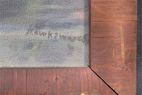 Wall Art - 1920s Hawksworth Midwest Landscape Painting, Original Art Rowboat Water, L by The Old Grainery