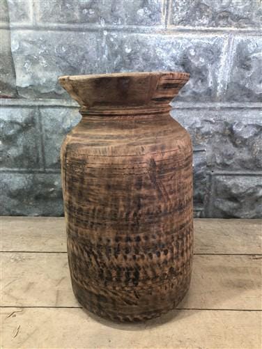 Home & Living > Home Decor > Home Accents > Vases - Wood Pot, Round Water Jug, Planter Urn, Flower Frog Display, Farmhouse...