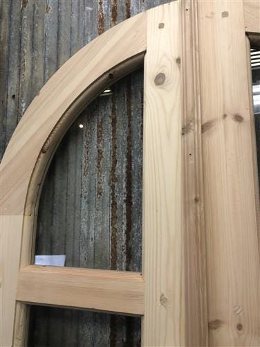 Arched French Double Doors (32x80.5) 3 Pane Glass European Styled Doors O15