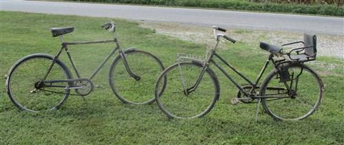 Bike - Matching JC Higgins Bicycle Set, Mid-Century 40s-60s, Mens Womens Childs Seat by The Old Grainery (adult bikes, bic...