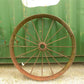 2 Cast Iron Implement Wheels, Wagon Wheel, Tractor Steel Rims, Industrial Age E
