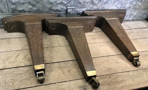 3 Wooden Piano Legs, Ornate Harvest Folk Art Table Legs, Vintage Furniture Legs