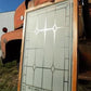 Etched Frosted Clear Glass Vintage Church Window, Architectural Art Glass, D