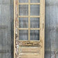 Antique French Single Door (24.75x95) Glass Pane Door with Jamb, Encased Door T1