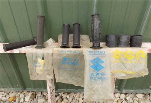 Bicycle Parts - Suzuki Genuine Parts NOS Black Grips, Made in Japan, Handlebar Cycling Grips by The Old Grainery