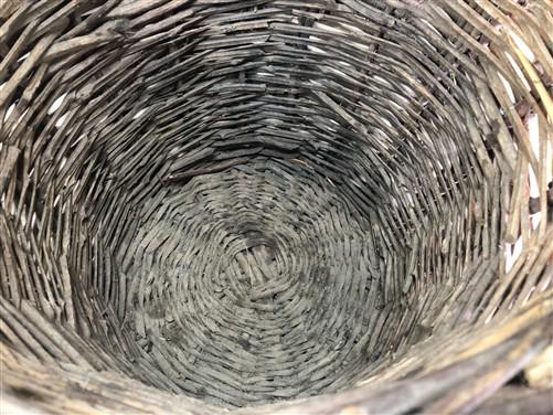 Home & Living > Home Decor > Home Accents - Round Wicker Basket, Vintage German Woven Rattan Basket, Storage Organizer N b...