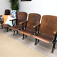 Home & Living > Furniture - 5 Vintage Wood Folding Theater Seats, Auditorium Seats, Entryway Bench, E15 by The Old Grainery