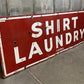 Art & Collectibles > Collectibles > Advertisements - 11' Shirt Laundry Sign, Vintage Tin Sign, Advertising, Laundry, Singl...
