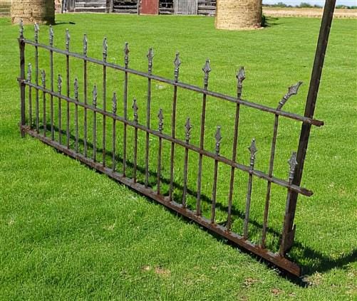 Wrought Iron Vintage Fence Panel (97x40) Architectural Salvage, Garden Art A25