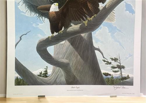 Art & Collectibles > Prints > Lithographs - Richard Sloan, Bald Eagle, Signed Print, 28x22, Wade Collection, Plate 40 by T...