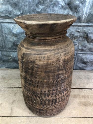 Home & Living > Home Decor > Home Accents > Vases - Wood Pot, Round Water Jug, Planter Urn, Flower Frog Display, Farmhouse...
