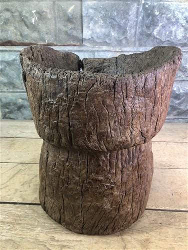 Rustic Wood Planter, Wood Stump, Round Wooden Flower Pot, Natural Wood Decor, L