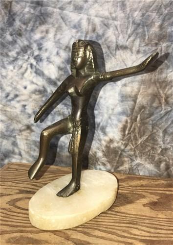 Brass Figurine - Egyptian Statue, Brass Art Deco Desk Decorative Figurine, Paperweight Vintage by The Old Grainery (Art De...