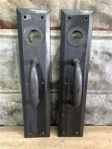 Home & Living > Home Improvement > Hardware - Door Handle Pull Plates, Vintage Black Matte Escutcheon Plate, Mortise Trim...