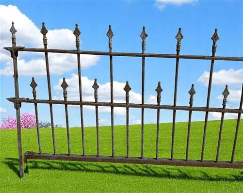 Home & Living > Outdoor & Gardening > Garden Decoration > Yard Art - Wrought Iron Vintage Fence Panel (97x41) Architectura...