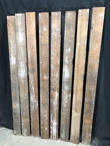 Craft Supplies & Tools > Raw Materials > Wood > Boards & Planks - 8 Reclaimed Wainscoting Bead Board Pieces, Architectural...