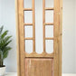 Antique French Single Door (31x78.5) Glass Pane Door with Jamb, Encased Door T41