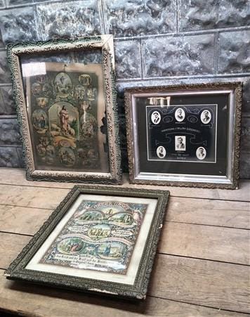 Home & Living > Home Decor > Wall Decor > Wall Hangings - 3 Antique Victorian Wood Frames, Reinders Genealogy, Picture Fra...