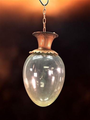 Antique Apothecary Show Globe, Hanging Pharmacy Globe,  Glass Jar D