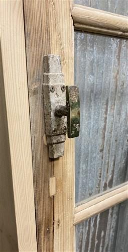 Antique French Single Door (27x91.5) Glass Pane Door with Jamb, Encased Door T28