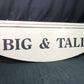 Big & Tall Sign, Vintage 2 Sided Hanging Advertising Sign, Mens Clothing Sign