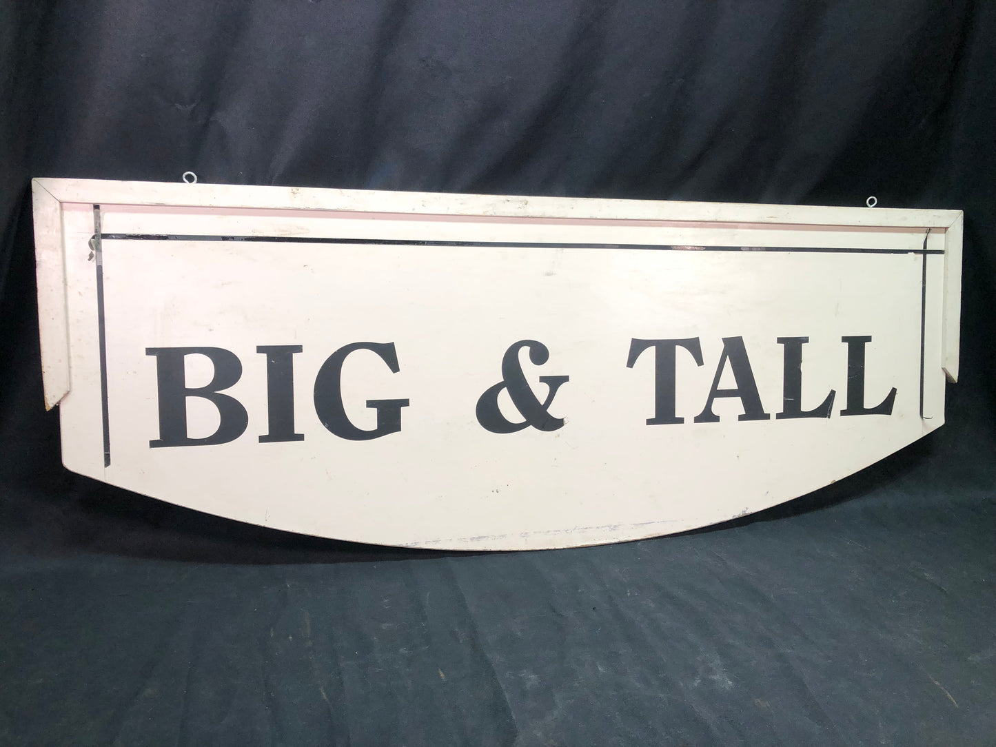 Big & Tall Sign, Vintage 2 Sided Hanging Advertising Sign, Mens Clothing Sign