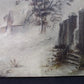 Art & Collectibles > Painting > Oil - 1880s Midwest Landscape Painting on Canvas, Original Art Winter Village, C by The Ol...