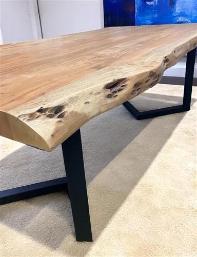 Home & Living > Furniture > Office Furniture > Desks - Live Edge Table, Acacia Wood Table (78x42) Dining Kitchen Table, Co...