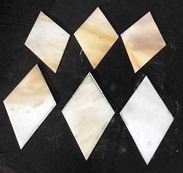 10 Stained Slag Glass Diamond Panes, Reclaimed Church Window Art Glass Pieces D