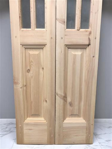 French Double Door (21x80.5) 6 Pane Frosted Glass Door European Styled EM52